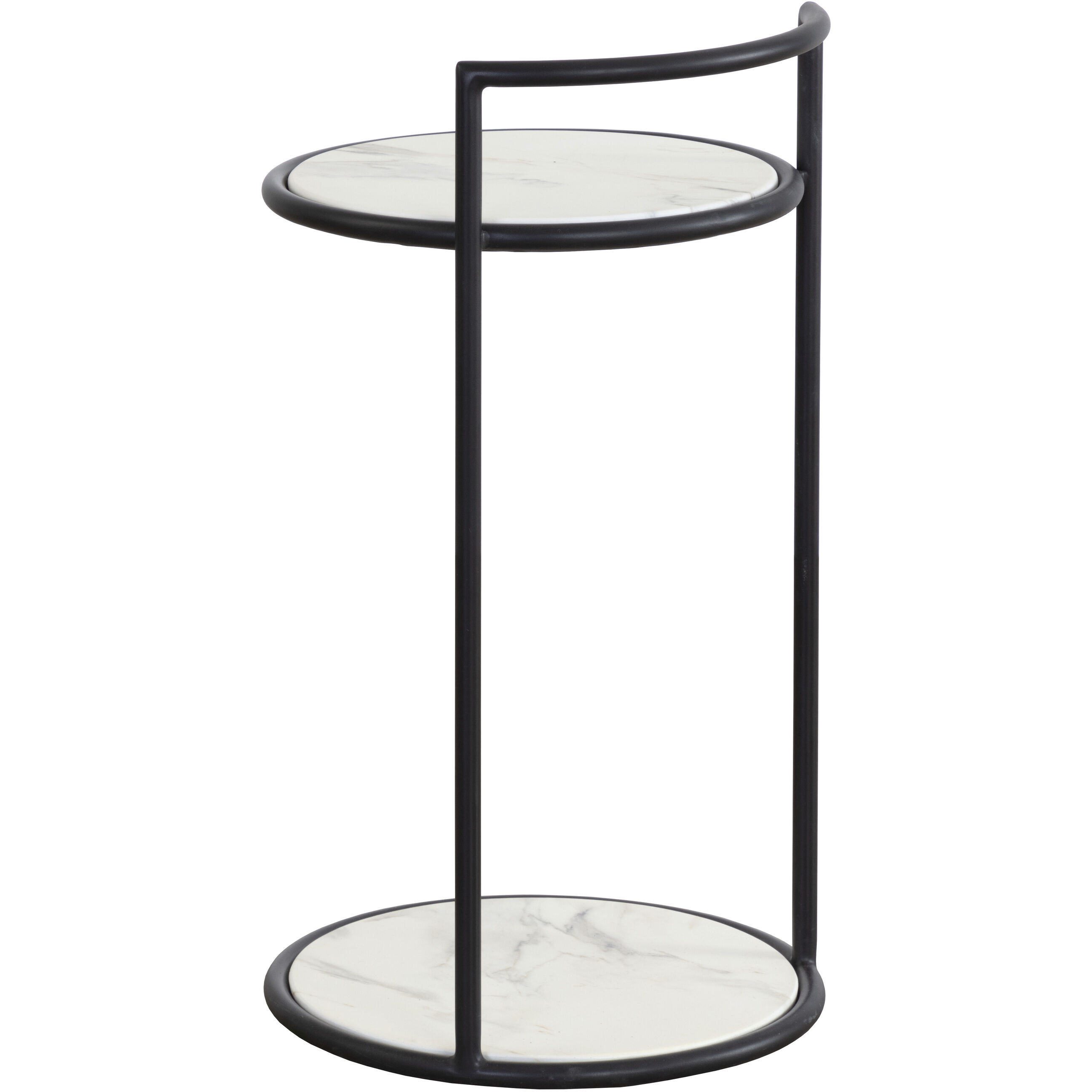 Parga 25 X 14 inch Black / Marble Look Outdoor End Table